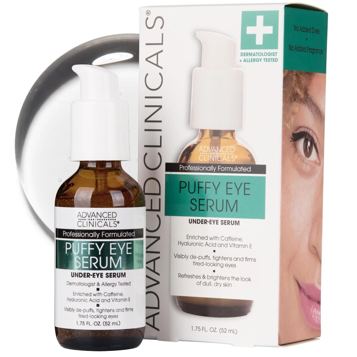 ⁦Advanced Clinicals Puffy Eye Serum – سيروم علاج انتفاخ تحت العين⁩ - الصورة ⁦4⁩